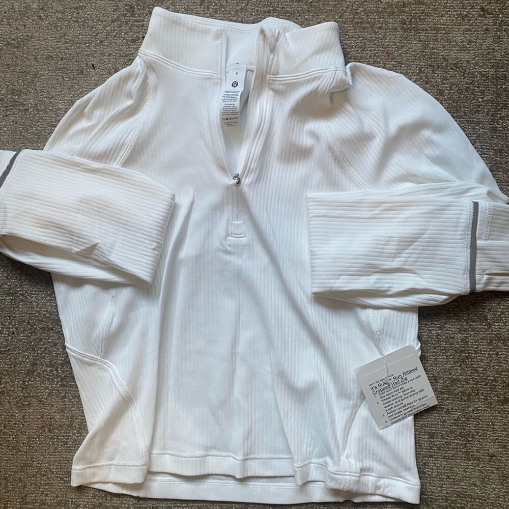 NWT Lululemon It's Rulu Ribbed Cropped Half Zip - Picture 5 of 8
